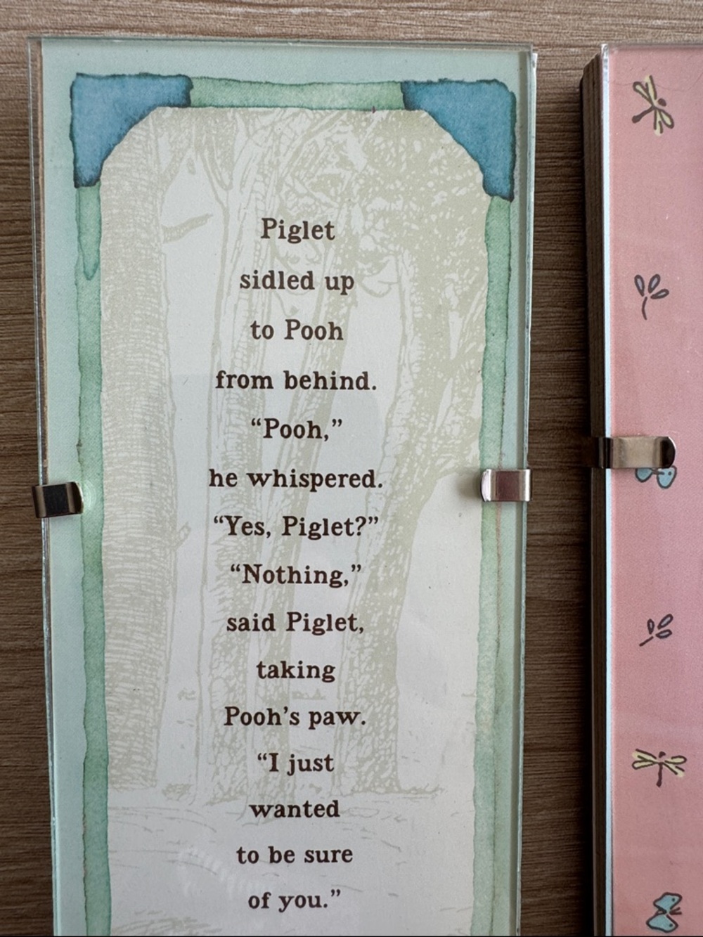 Vintage Disney Classic Pooh & Piglet Bookmark Set – Quote Frame Style - Picture 12 of 12